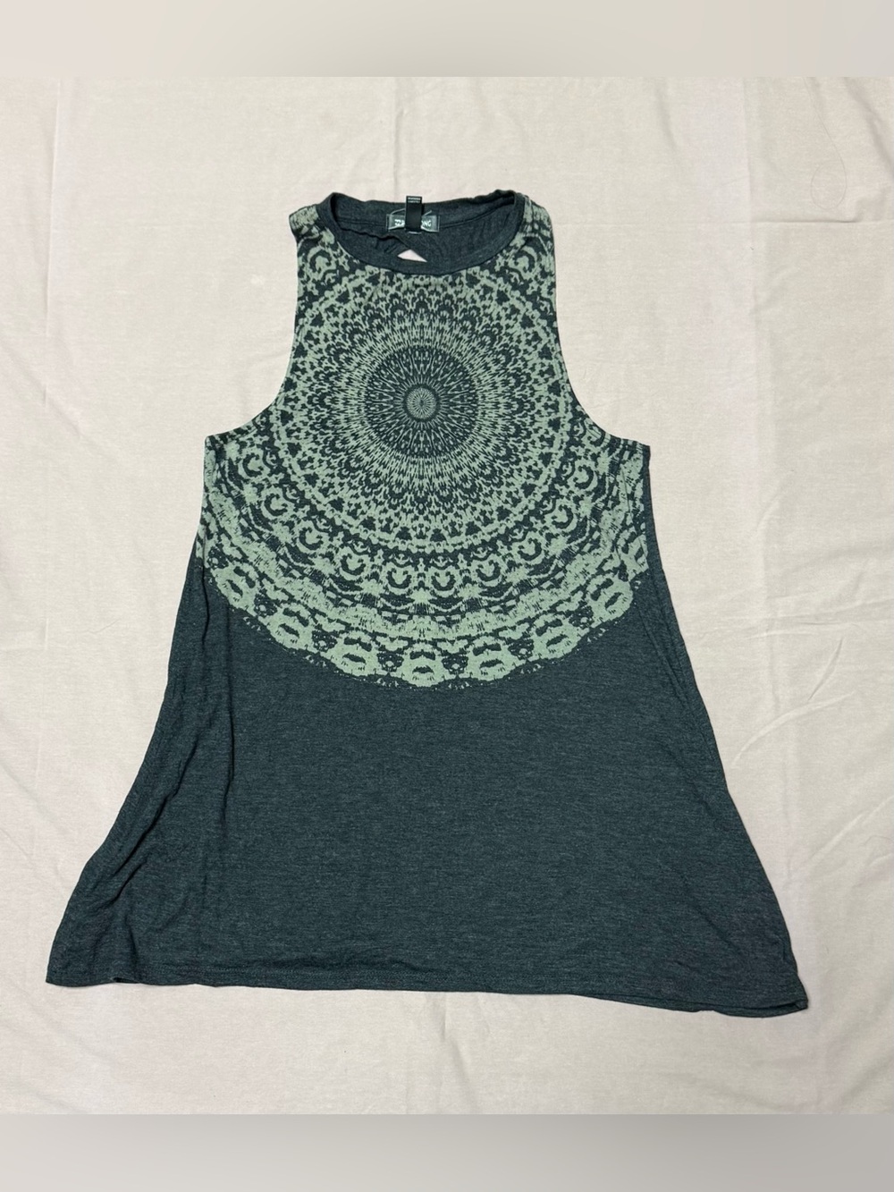 Mandala Print Mini dress/Long Tank Top - Heather gray